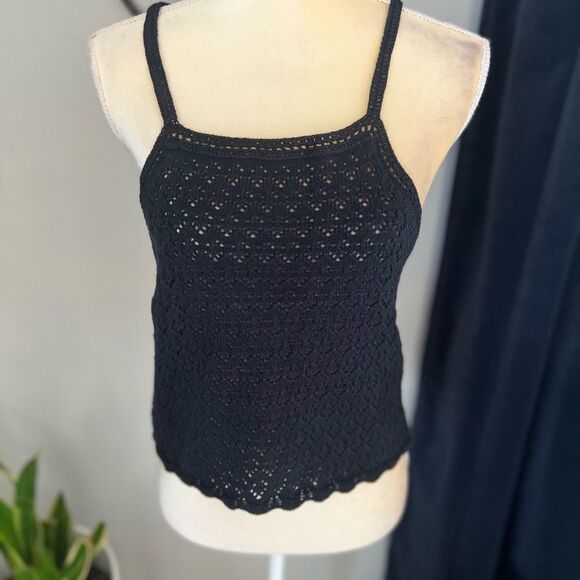 French Connection Nora Crochet Sleeveless Top, Black, Size Small, (2/4), NWT - Picture 10 of 10